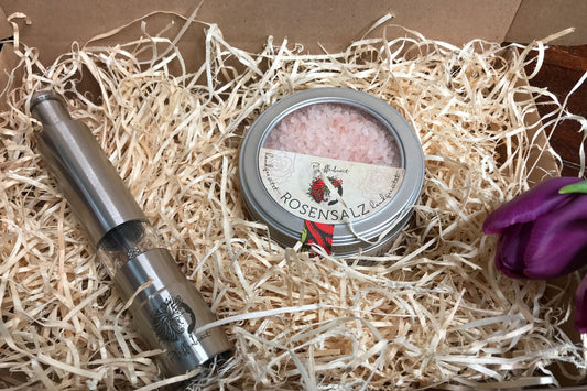 Geschenkset Mühle mit Rosé-Salz