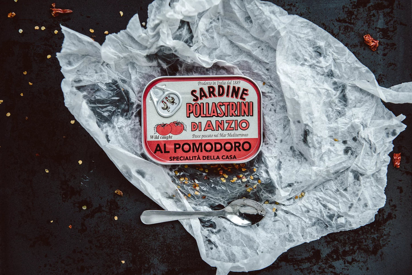 Pollastrini gewürzte Sardinen in Tomatensauce