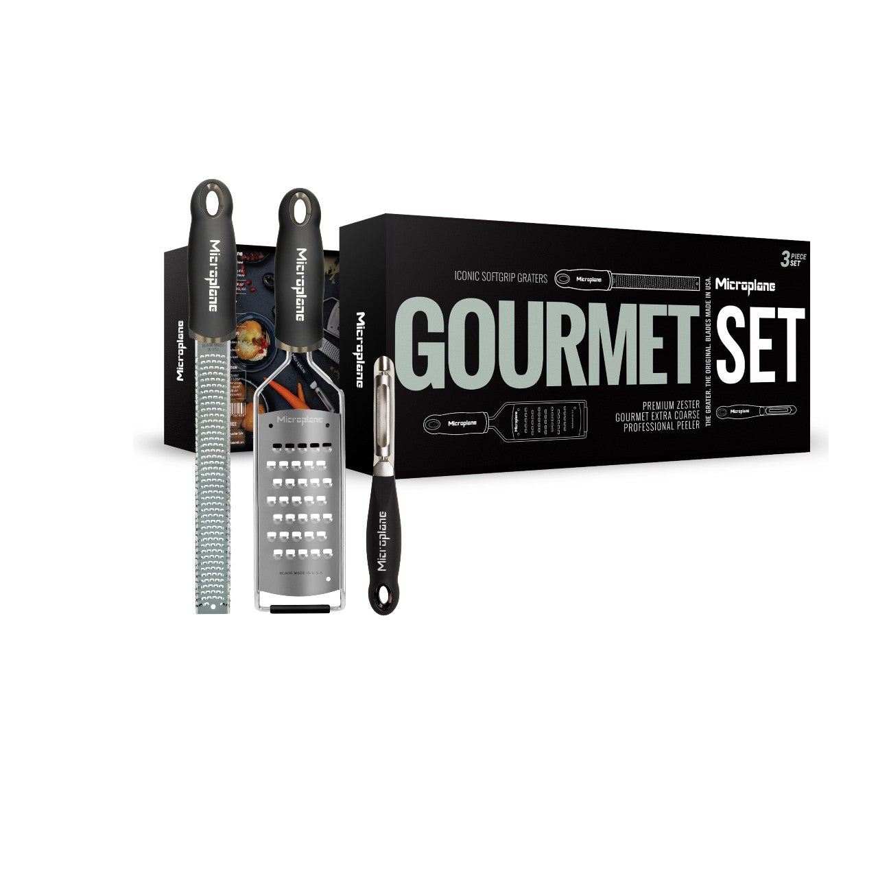 Microplane Gourmet Reiben Set mit Profi-Schäler Geschenkset